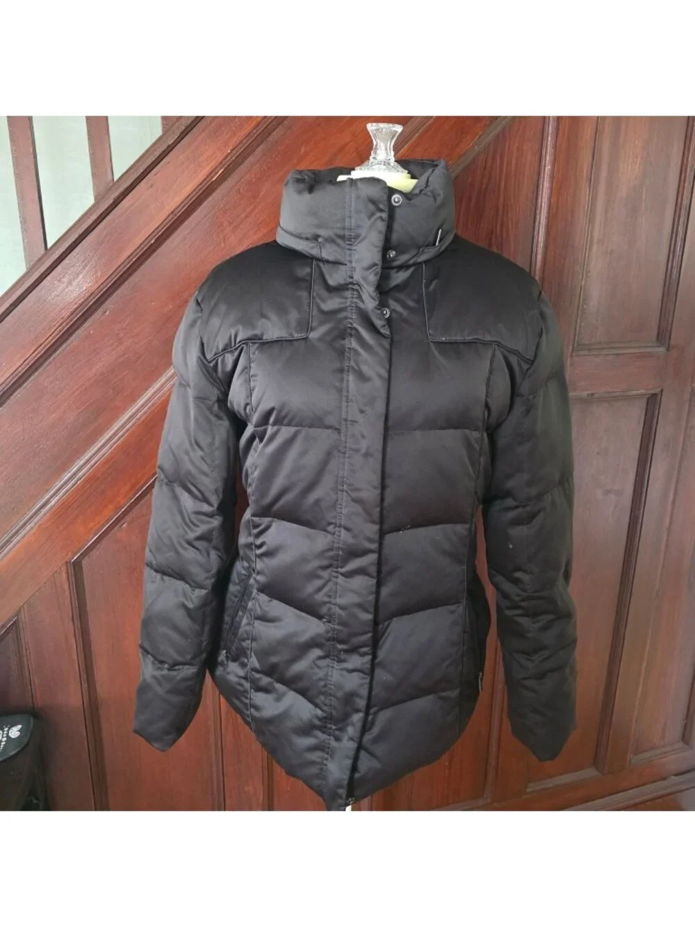 Calvin Klein Womens Black Puffer Jacket XL Down-Filled Full Zip Winter Coat